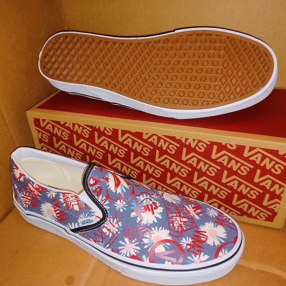 Vans Men's 10.5 Classic Slip-On Crew Floral/Red VN0A4BV31JA - Picture 8 of 12